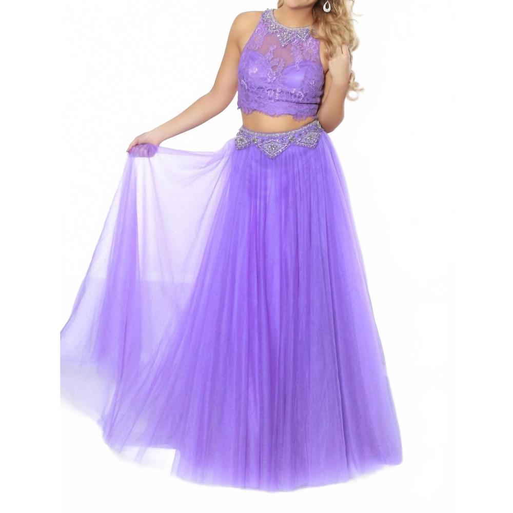 NEW 2CUTE women's maxi prom dress in purple